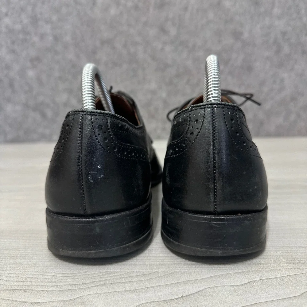 Allen Edmonds Lombard Shoes Mens 8.5 Black Leather Brogue‎ Wingtip Oxford